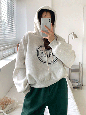 데일리 프린트 기모 후드 숏 맨투맨 여성 겨울 티셔츠